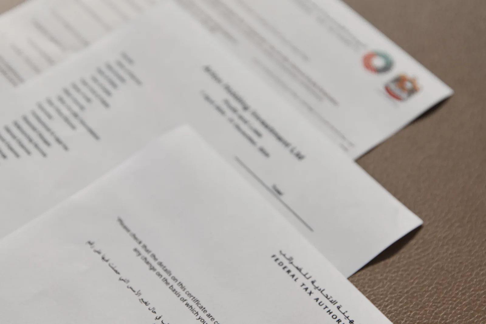 A UAE Corporate Tax registration certificate from the Federal Tax Authority